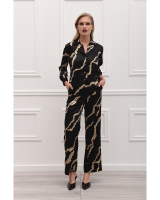 BLACK & GOLD MARBLE SET